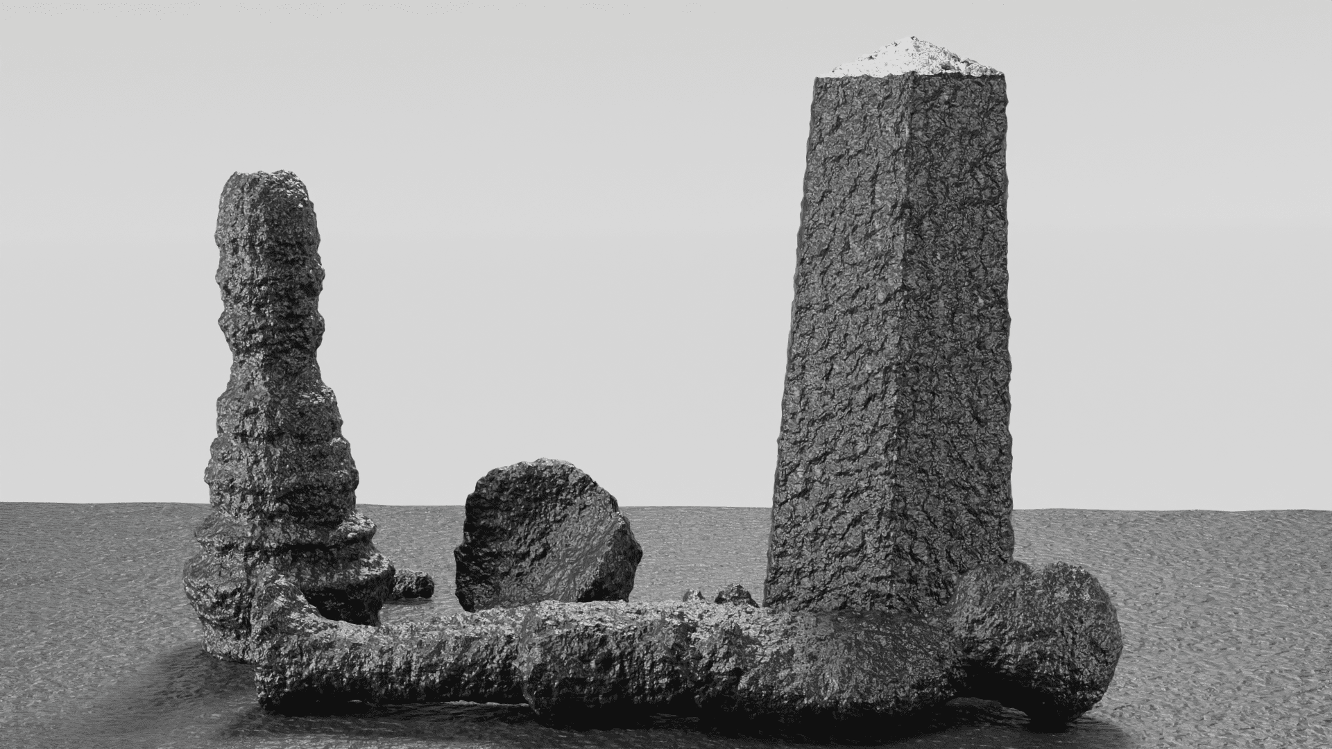 DAMP 6, 2022, bois, plâtre, papier mâché, acrylique. Courtesy Boris Achour et Galerie Allen. Cette œuvre a bénéficiée de l'aide à la production de la Fondation des Artistes