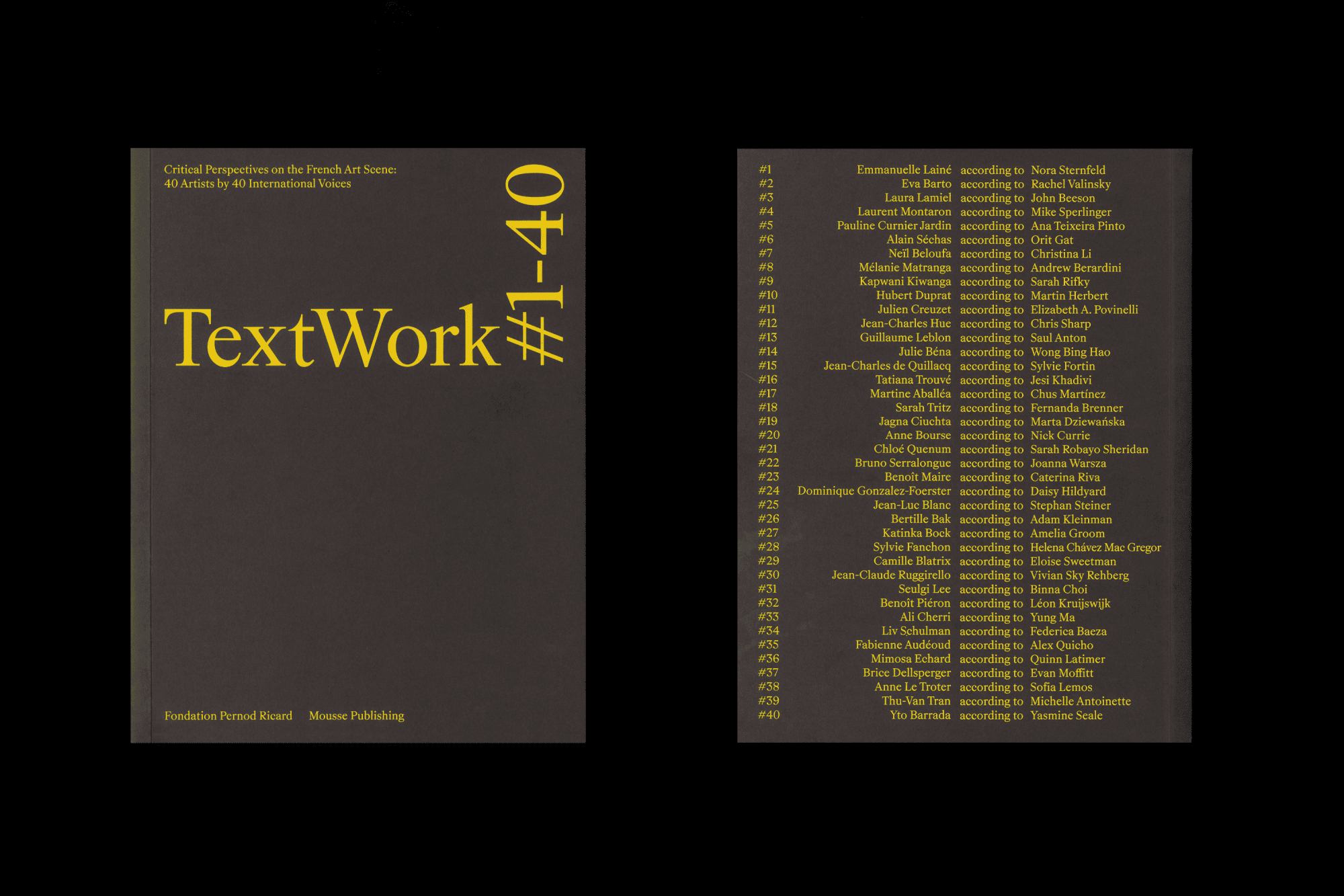 <i>TextWork #1–40, Critical Perspectives on the French Art Scene</i>, published in 2026 in 2 editions, French and English. Edited by Pauline Autet and Antonia Scintilla. 21.5 x 28 cm, 476 pages.