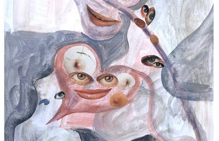 Fragment de Blooms, 2018
aquarelle sur page de magazine Playboys (1981)
42 x 30 cm