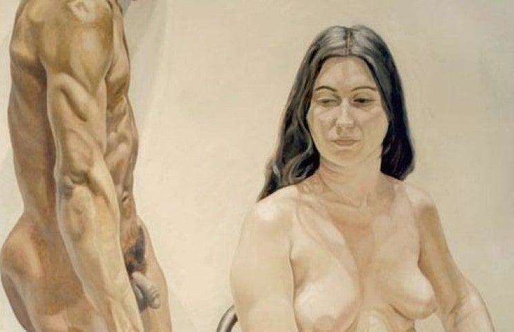 Standing Male, Sitting Female Nudes, 1969  Huile sur toile / Oil on canvas  188x157,5 cm 74x62 in.

Courtesy Templon, Paris & Brussels.
