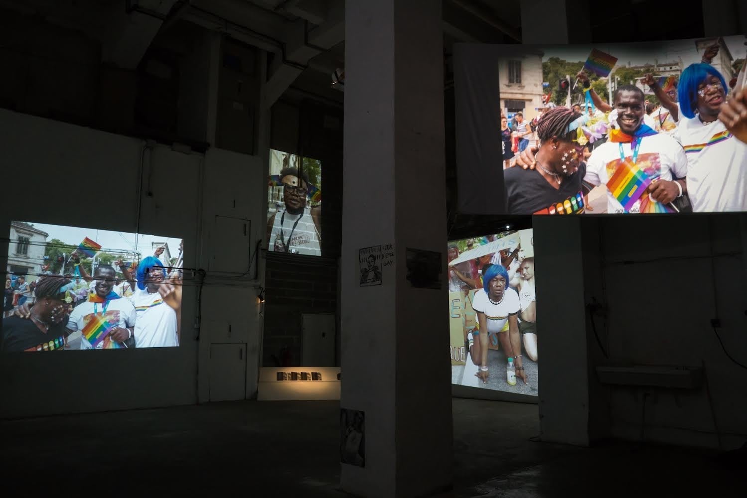 Le Chemin des Fous (Lgbt Migrants Refuge accompanied by Arthur Eskenazi & Liam Warren), exhibition view, Coco Velten, Marseille, France, 2022. Photo : Kevin Seisdedos