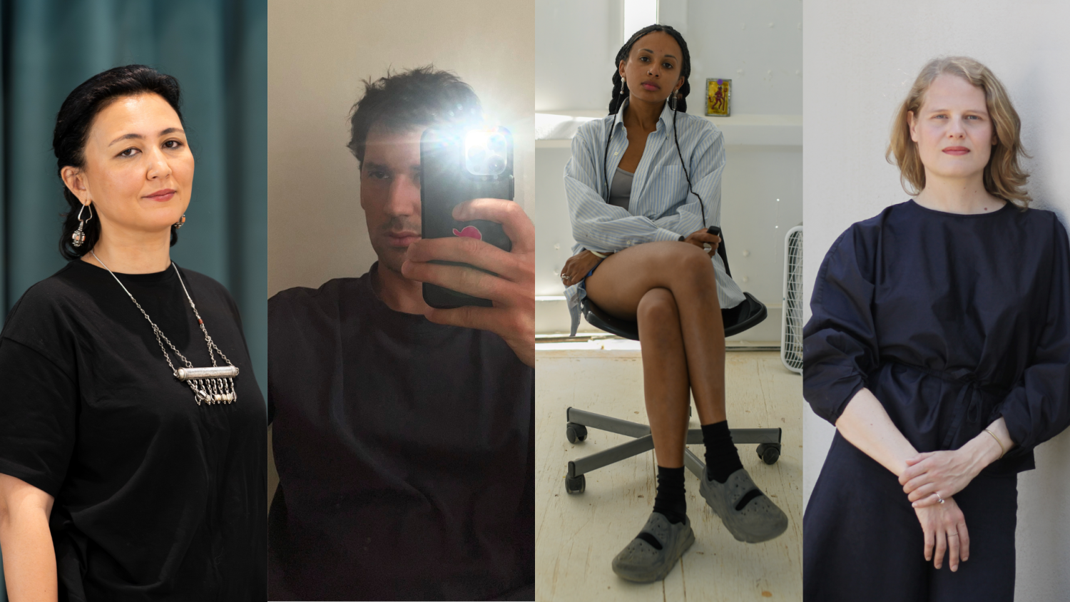 Liberty Adrien © Monique Sarazin ; Saodat Ismailova © Lorenzo Palmeri, 2024 ; Alexandre Khondji, autoportrait © Alexandre Khondji ; Hélène Yamba-Guimbi, autoportrait © Hélène Yamba-Guimbi.
