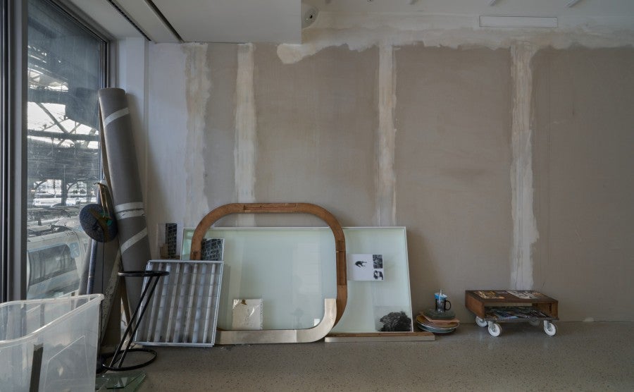 Tolia Astakhishvili, Personal and non personal happinesses are mixed up, 2025, drawings photographs collages found objects, dimensions variable. © Dylan Peirce.