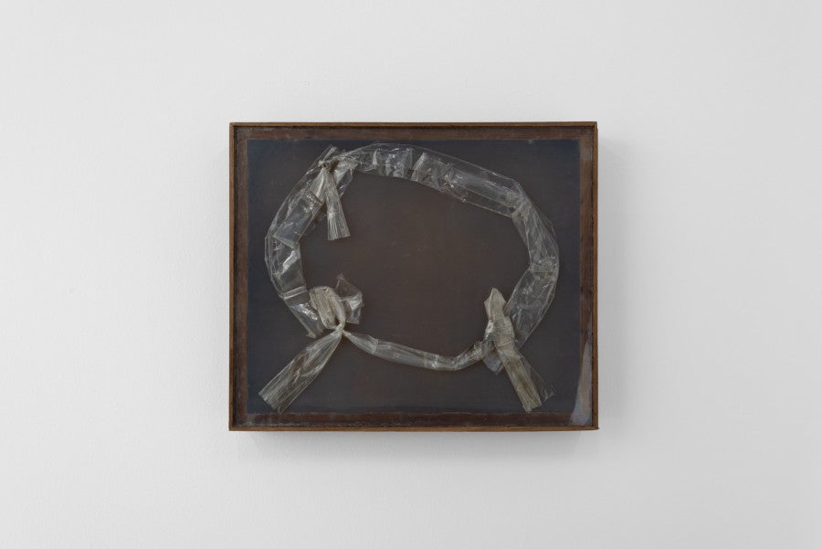Beatrice Bonino, Senza Titolo, 2023. Bois, plastique, silicone, verre. 39,5 x 46,5 cm. Courtesy de l’artiste et de Ermes Ermes, Rome. Photo : Simon Rao.