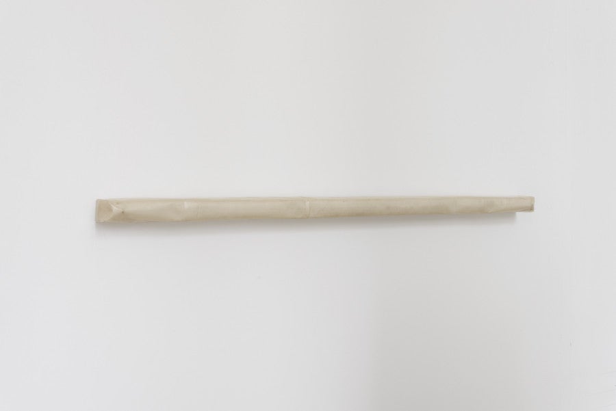 Beatrice Bonino, Neon, 2025. Ruban en soie, plastique. 100 x 4 cm. Courtesy de l’artiste et de Ermes Ermes, Rome. Photo : Simon Rao. 