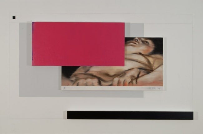 Philippe Hurteau, "ABSCREEN 15", 2005, Huile sur panneaux, acrylique, mine de plomb, Courtesy Galerie Zürcher, Paris; Photo: Marc Domage.
