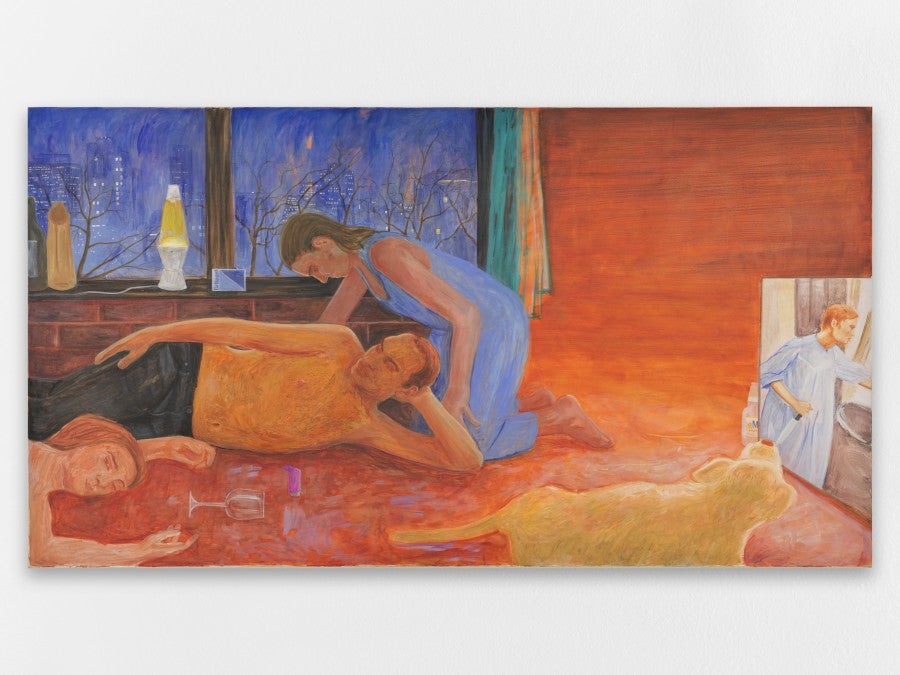 Sebastien Wiegand, Die Erben (R's Baby), 2025. Huile sur toile, 120 x 220 cm. Courtesy de l’artiste. © Aurélien Mole.