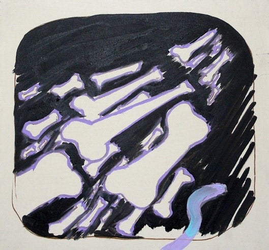 Régine Kolle, « Final Bones Rest », 2000, 36 x 38 cm, huile sur toile, courtesy Galerie Alain le Gaillard et Regine Kolle.