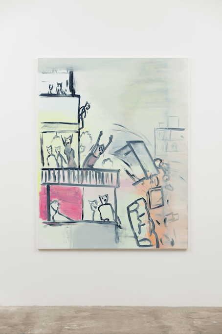 Alain Séchas, Grosse colère, 2017, huile sur toile, 190 x 150 cm.