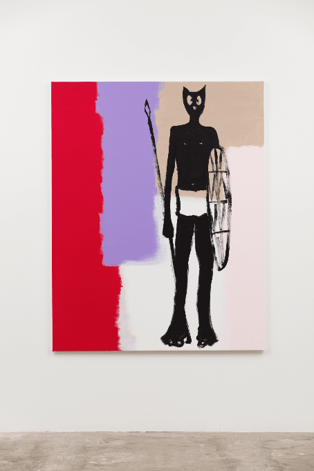 Alain Séchas, Guerrier (Warrior), 2017. Acrylic on canvas,190 x 150 cm.