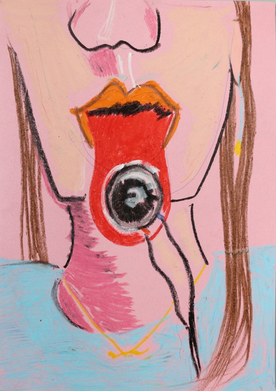 Anne Le Troter, <i>Sans titre</i>, 2020, pastel sec. Courtesy de l'artiste et de la galerie frank elbaz.