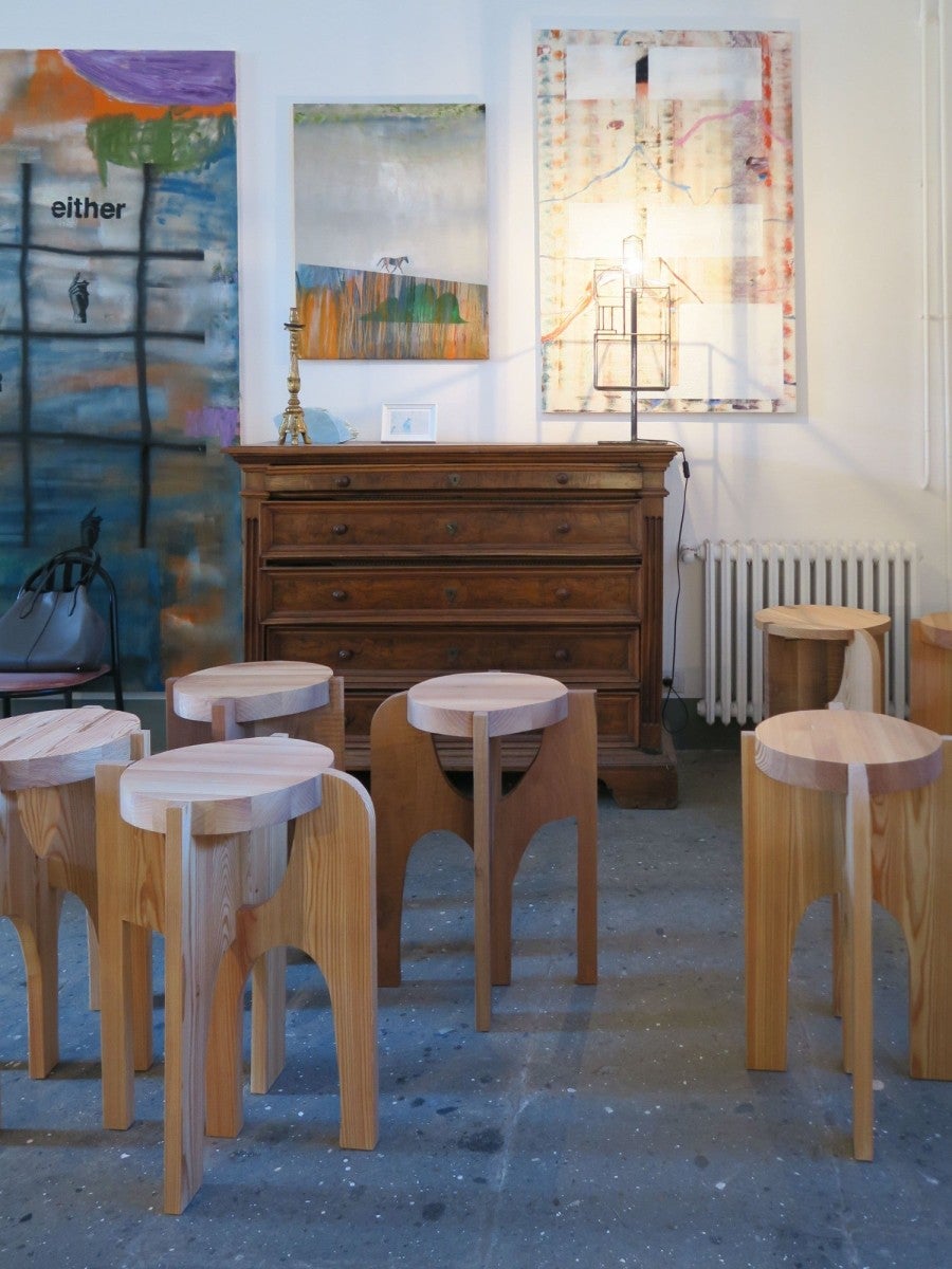 View of Benoît Maire's studio at the Villa Medici, 2022, Rome.