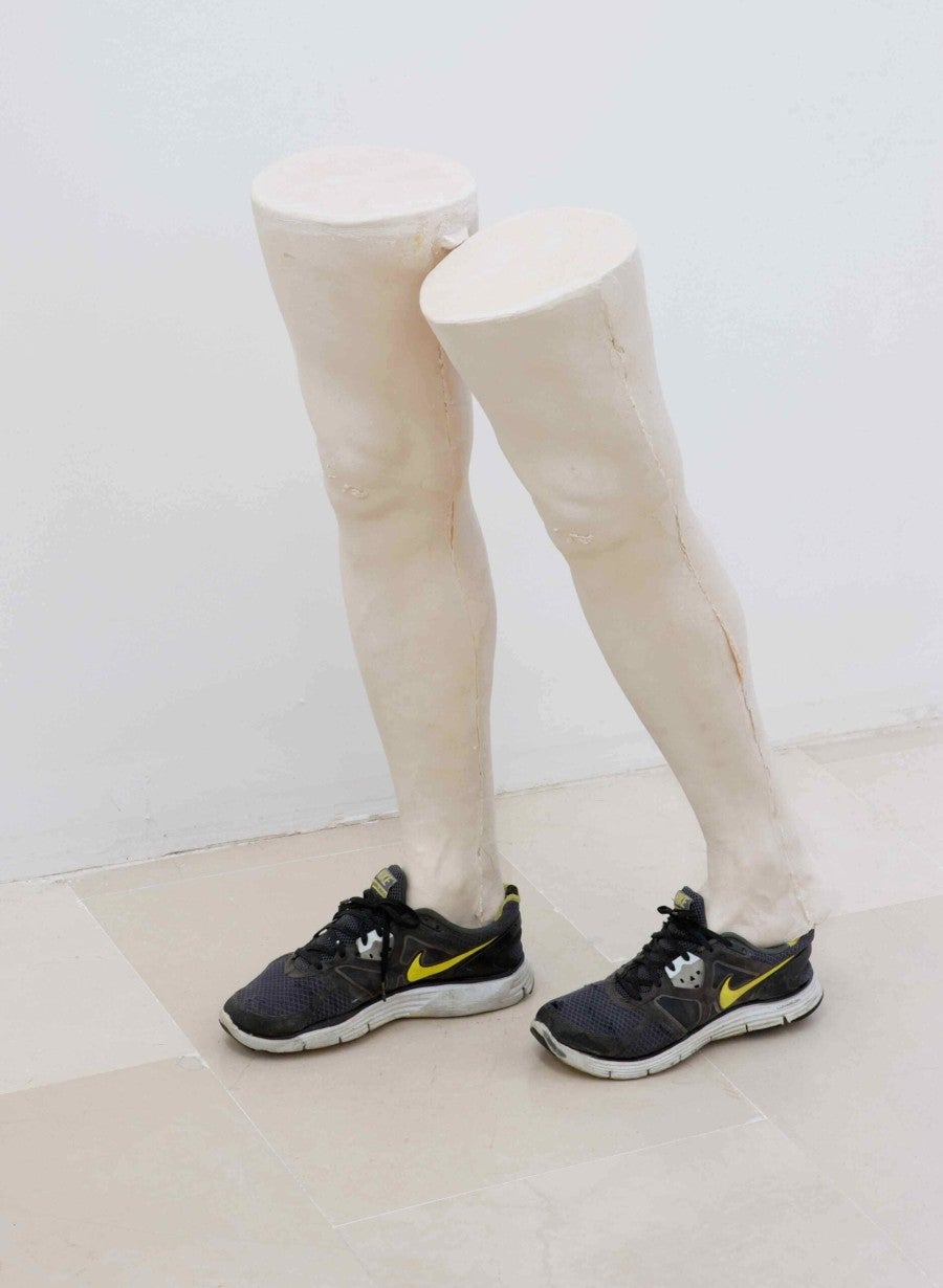 Jean-Charles de Quillacq, Horizontal Thoughts, 2015. Acrylic resin, sneakers, 80 x 70 x 50 cm. Photo: Jean Brasille. Courtesy Marcelle Alix, Paris