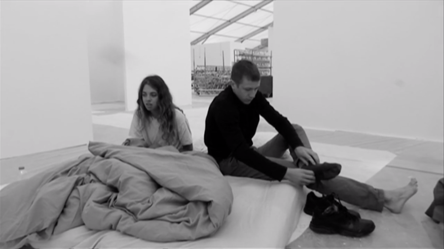 Mélanie Matranga, From A to B through E, Episode 1: Awaken, Lovers, 2014. Stills from the HD video, b&w, sound, 6 min. Courtesy of the artist.