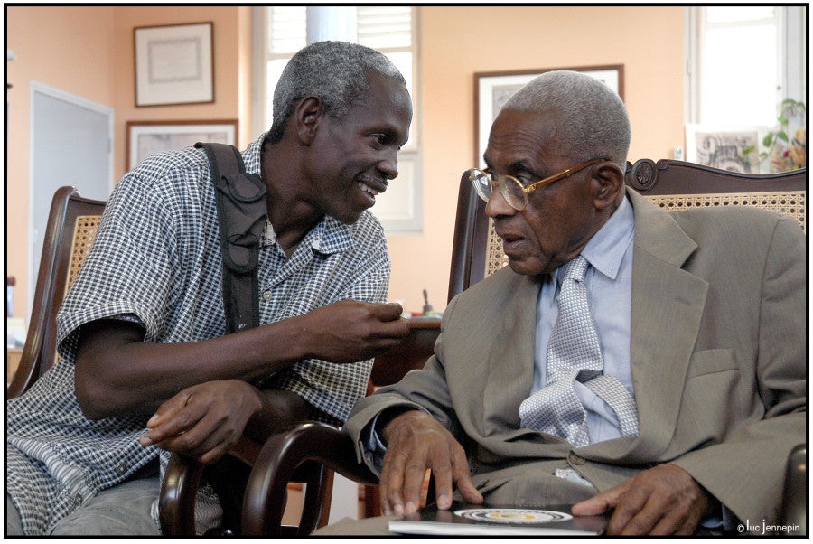 Christian Bertin and Aimé Césaire, 2005. © Luc Jennepin.