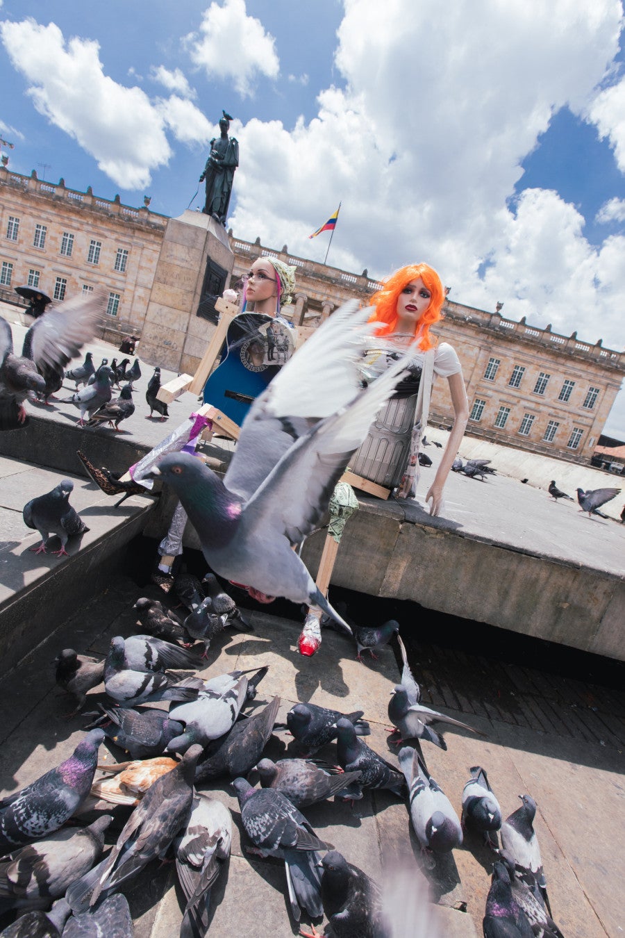 <i>Pinocchia Tales (Plaza Bolivar)</i>, 2025. Performance in a public space, Bogotá (Colombia)  © ADAGP, Paris, 2026.
