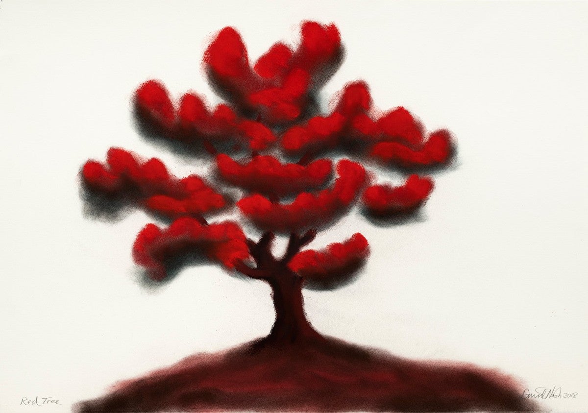 David Nash, Red Tree, 2018, pastel sur papier, 57 x 76 cm
© David Nash / Courtesy Galerie Lelong & Co.