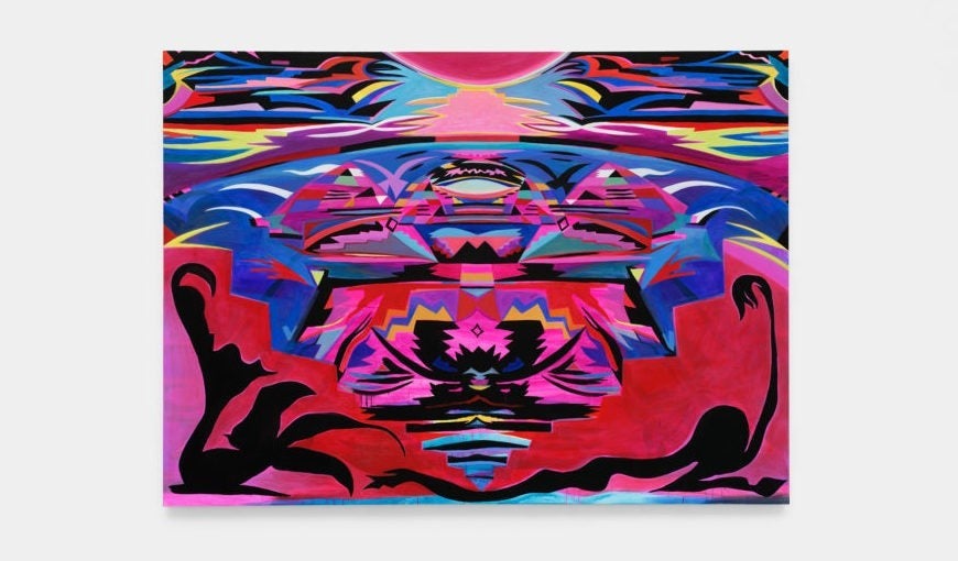 gehus-2019-mira-dancy-021-900x600 Pink Pendulum//Morning Saw, Mira Dancy, 2019, acrylic on canvas, 203,2 x 279,4 x 4 cm.